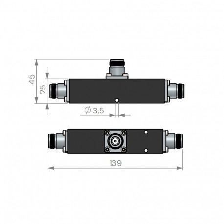 Scan-Antenna P-TAP-N-15 Wideband Power Tapper Series (138 - 5930 MHz) - 15.0 dB coupling - Type N-fe