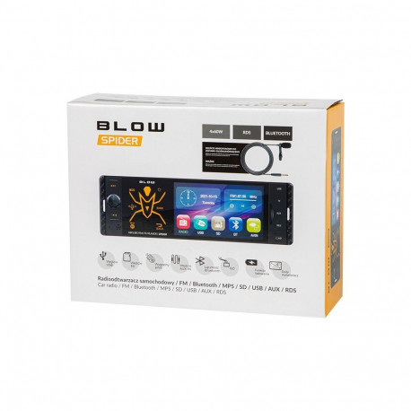 Car Audio Receiver - BLOW Spider 4" MP5/USB/microSD/Bluetooth FM Radio Black