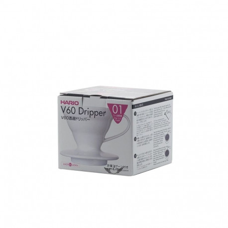 Coffee Maker - HARIO V60-01 Ceramic Dripper for Manual Brewing - White