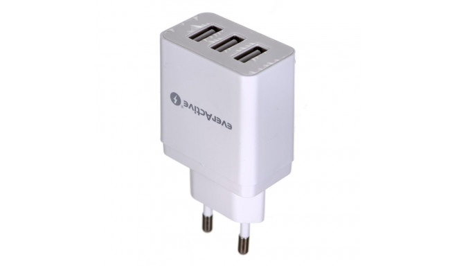 USB Charger - everActive SC-300 3xUSB 3.4A White