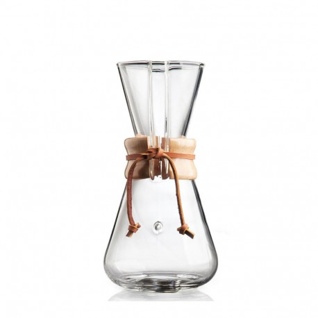 Coffee Maker - Chemex Classic Coffee Maker 450 ml Carafe, Brews 3 Cups, Glass with Wood Accent