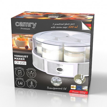 Home & Kitchen Appliances - Adler Camry Premium CR 4519 Yogurt Maker 1.4L 20W White