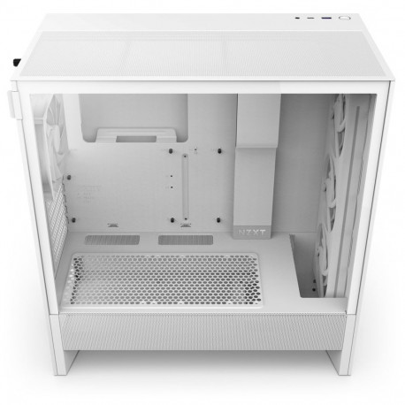 Computer Case - NZXT H5 Flow RGB, 3 Front Fans, 360 mm Radiator, White