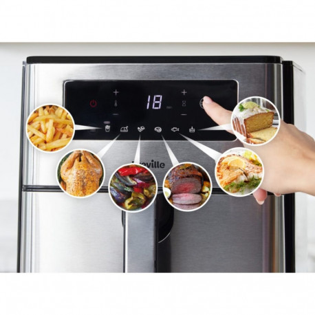 Home & Kitchen Appliance - Breville VDF131X Oil-Free Air Fryer 9L, 50-200°C, Digital Display, Black