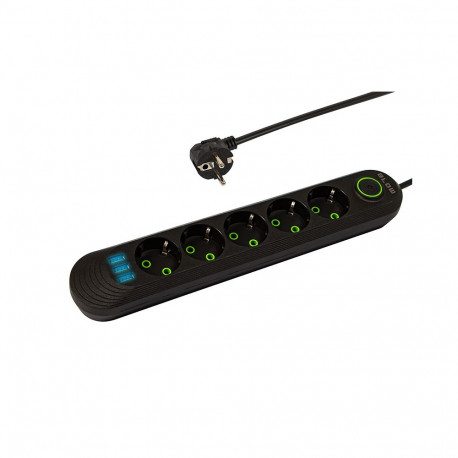 Pikendusjuhe ps-530 98-227# 5-pesaline 3xusb 3m 3x1mm, must