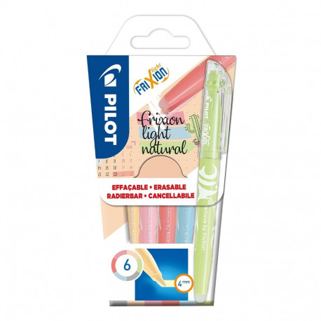 Tekstimarker kustutatav PILOT Frixion Light Soft 6 värvi komplekt