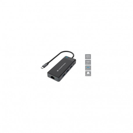 Conceptronic DONN14G laptop dock/port replicator Wired USB 3.2 Gen 1 (3.1 Gen 1) Type-C Grey