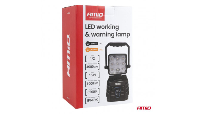 LED-töö- ja hoiatustuli 15W akuga