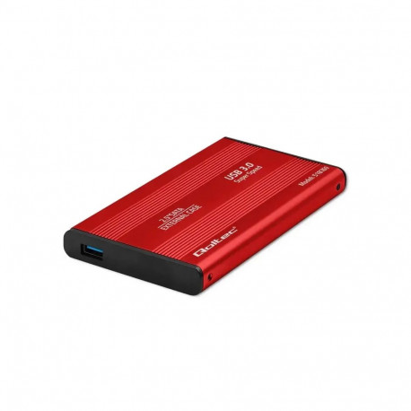 Qoltec alumiiniumist välise kõvaketta korpus HDD SSD 2.5'' SATA3 | USB 3.0 | Punane