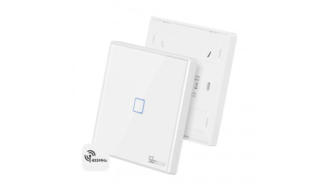 Wireless touch wall switch, RF controlled Sonoff T2EU1C-RF