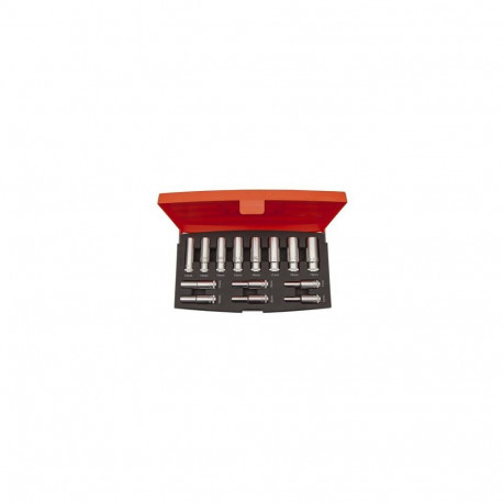 Pikkade kuuskant padruvõtmete kmpl 6-19mm 3/8" 14 osa