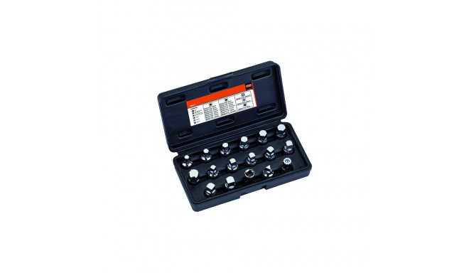 Oil drain plug sockets set 17 pcs 3/8"
