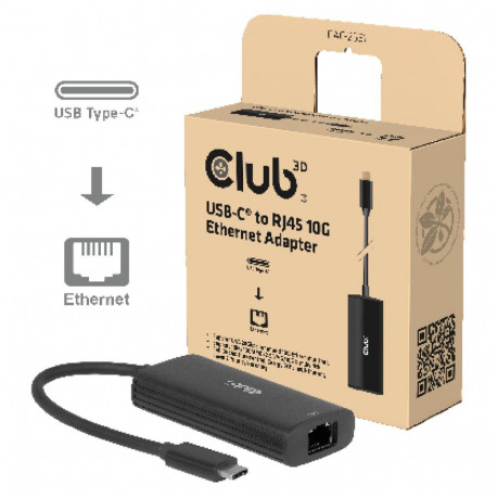 Club3D adapter USB-C > RJ45 10Gbps St/Bu jaemüügipakend