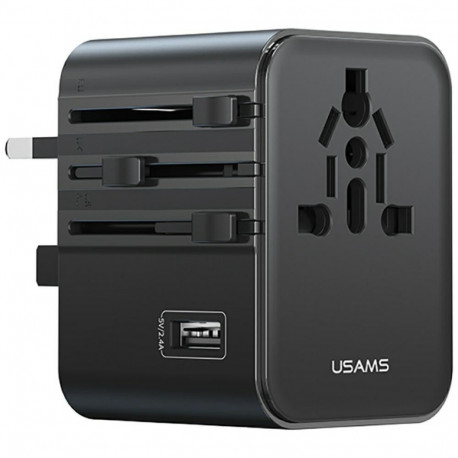 Travel adapter 17W US/AU/EU/UK black