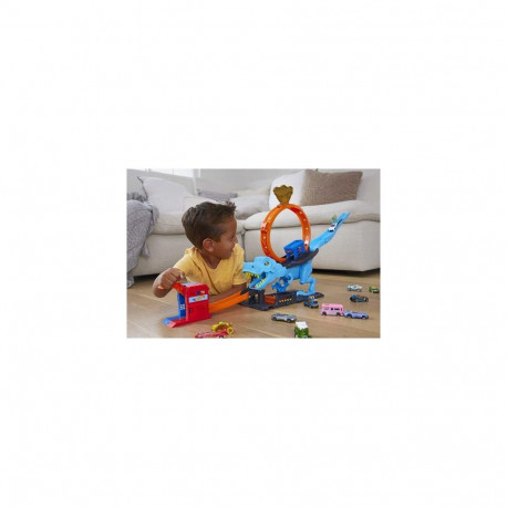 Hot Wheels City T-Rex Loop and Stunt Playset, Track Set with 1 Toy Car