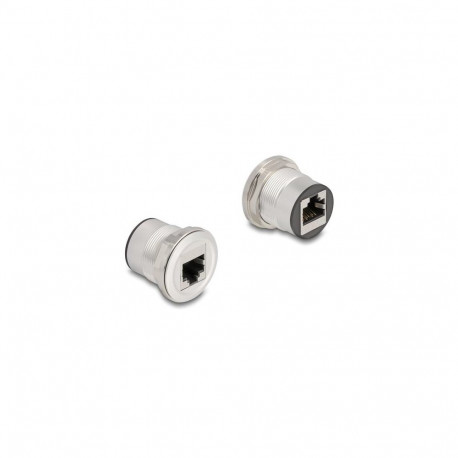 DeLOCK 88190 socket-outlet 2 x RJ-45 Black, Silver