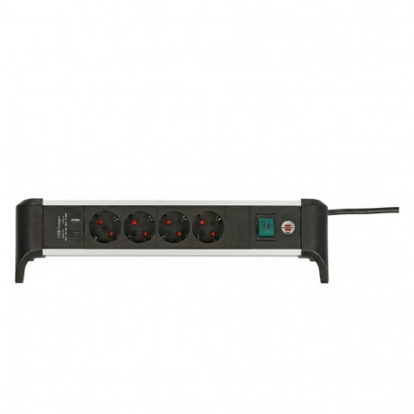 "Brennenstuhl Steckdosenleiste ALU-Office-Line 4fach 1.8m USB"