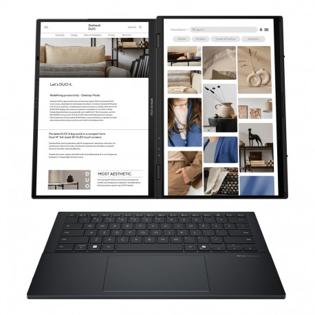 Asus | Zenbook Duo UX8406CA-QL287W | Inkwell Gray | 14 " | OLED | Touchscreen | FHD | 1920 x 1200 pi