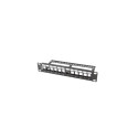 Network Patch Panel - Lanberg 12 Port 1U Metal 10" Black