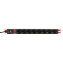 Power Strip - TECHly Rack 19" Power Strip 8 Outlets 3m Cable 1U Black