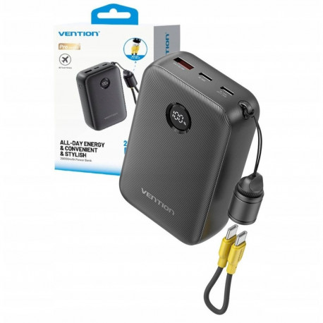 Power Bank - Vention 20000mAh 2xUSB-C 1xUSB-A 22.5W BL