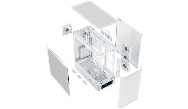 Computer Case - MODECOM Volcano AQ500 ARGB Midi ATX, micro ATX, Mini-ITX, White