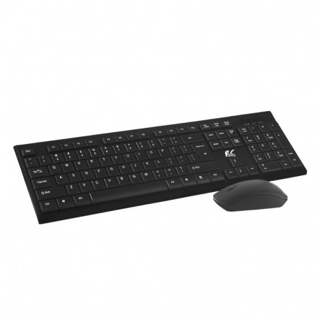 Wireless Keyboard and Mouse - NanoRS RS580 Ergonomic Design 10m Range Black