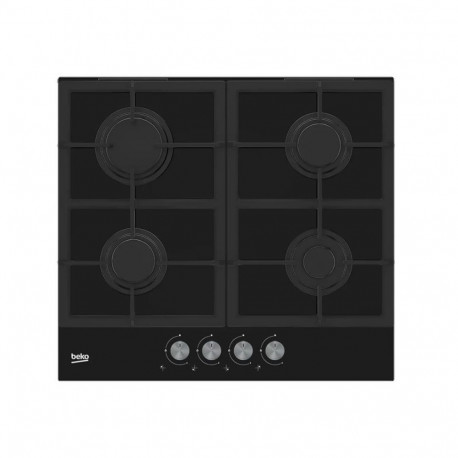 Gas Hob - Beko HILG 642C5 SB 7400 W Glass Top Built-in with Front Rotary Controls
