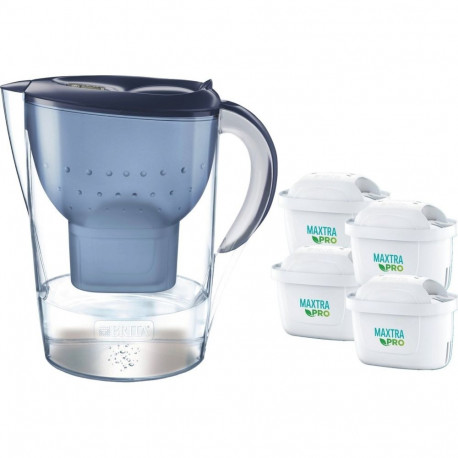 Water Filter Pitcher - Brita Marella XL 3.5L with 4 Maxtra Cartridges Blue