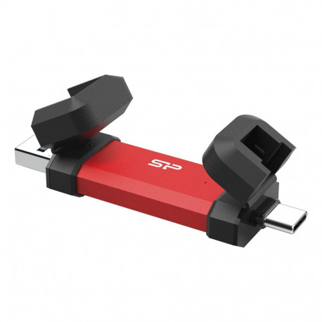 USB Flash Drive - Silicon Power DS72 500GB USB Type-A/Type-C 3.2 Gen 2 Red
