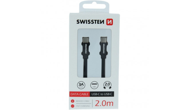 USB kaabel Swissten USB-C - USB-C, 2m, must