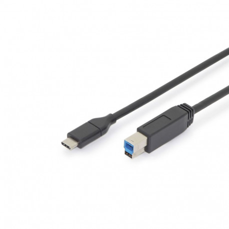 USB 3.2 Gen 1 Anschlusskabel USB-C > USB-B (schwarz, 1,80 Meter, PD, Laden mit bis zu 3A)