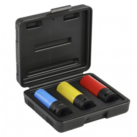 Red Kraftschrauber-Steckschlüssel-Satz 1/2", 3-teilig (rot/schwarz, SW 17mm - 21mm, für Alufelg