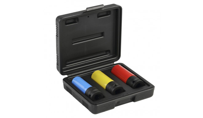 Red Kraftschrauber-Steckschlüssel-Satz 1/2", 3-teilig (rot/schwarz, SW 17mm - 21mm, für Alufelgen)