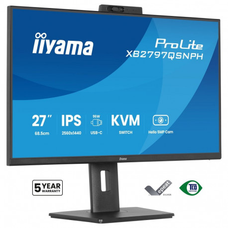 Iiyama monitor ProLite XB2797QSNPH-B1 68,5cm/27" (2560x1440) 16:9 QHD IPS 1ms 75Hz HDMI DisplayPort 