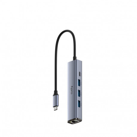 USB Hub - Cudy UH605 5-Port USB 3.2 Gen 1 Hub with Ethernet Grey/Silver