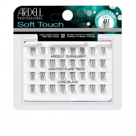ARDELL LASH TRIOS knotted flares soft touch #long black 32 u