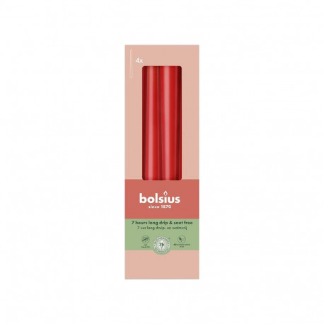 TAPERED CANDLES RED H24.5 4PCS