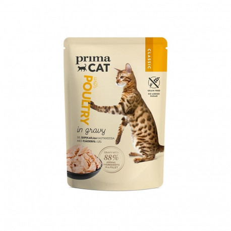 PRIMACAT klassikaline kassitoit linnuliha kastmes 85G