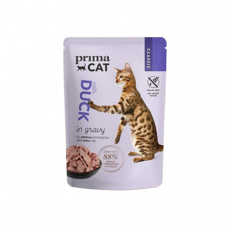 PRIMACAT klassikaline märgtoit pardalihaga kastmes 85G