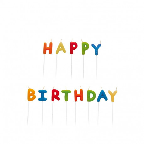 HAPP B-DAY sünnipäevaküünlad 7.5CM 13PCS