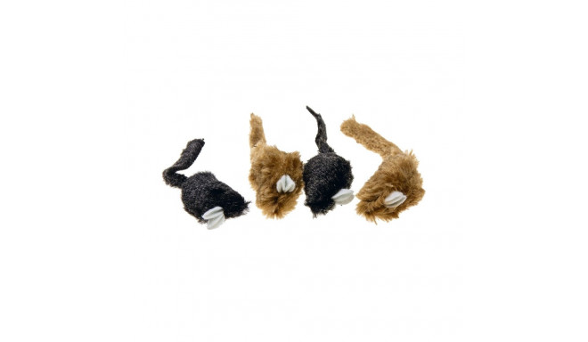 CAT TOY MOUSE 4PCS BLCK/BRN