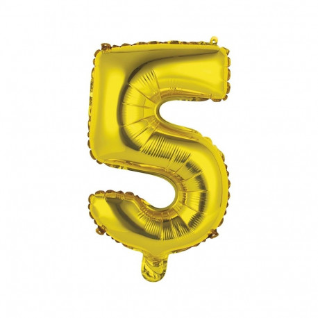 MINI NUMBER 5 GOLD FOIL BALLOON
