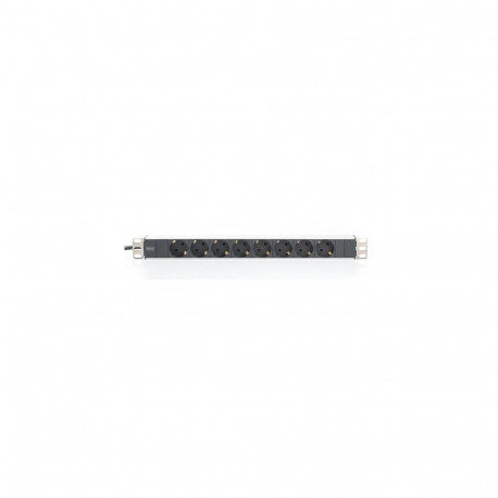 Digitus aluminum outlet strip, 8 safety outlets, 2 m supply safety plug