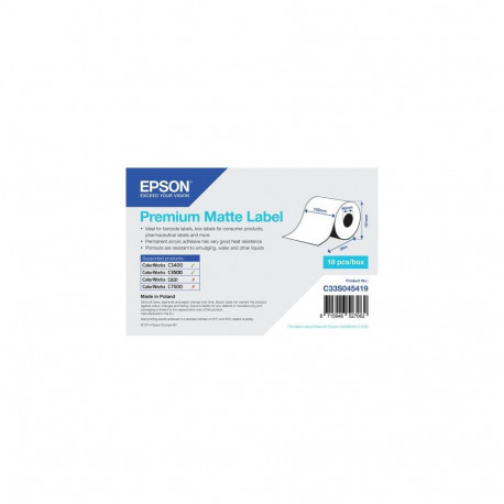 Epson Premium Matte Label - Continuous Roll: 102mm x 35m
