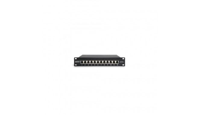 Digitus CAT 6A Patch Panel, shielded, 12-Port, 1HE, 10", black
