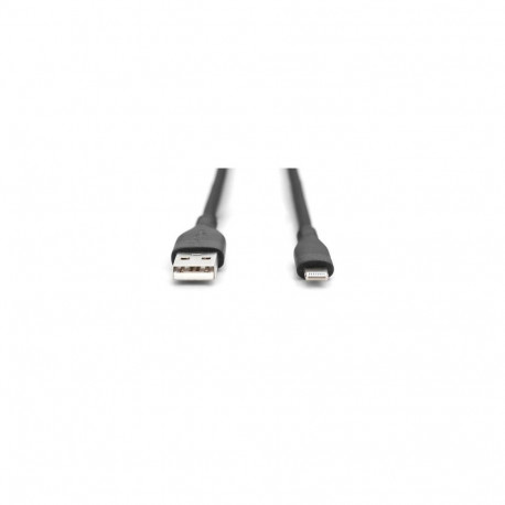 Digitus Lightning silicone connection cable, USB-A - Lightning 0.5m, black