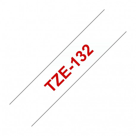 "BROTHER P-Touch TZE-132 rot auf clear 12mm"