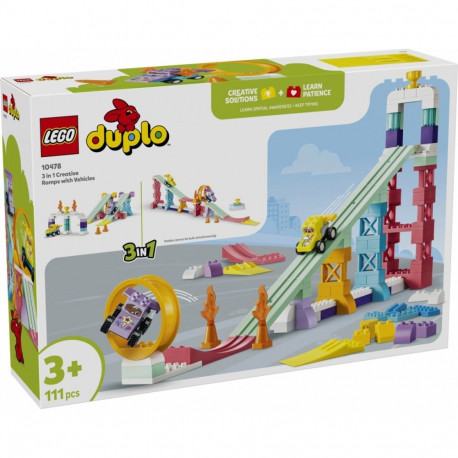 Klocki duplo 10478 kreatywne rampy 3 w 1 z pojazdami