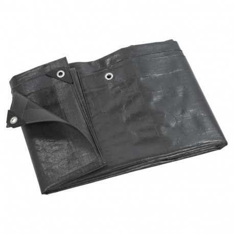 Tarpaulin 4x5m, KREATOR, KRT660403, Thickness: 240 g/m², double-sided, dark grey/black